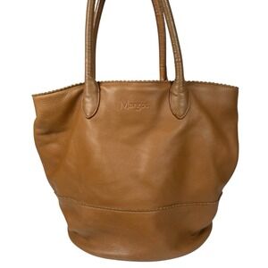 Margot New York Large Pebble‎ Leather Bucket Tan / Brown Bag Tote